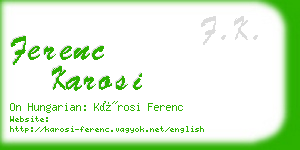 ferenc karosi business card